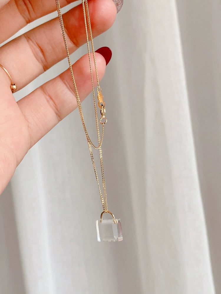 Clear Briefcase Handbag Necklace