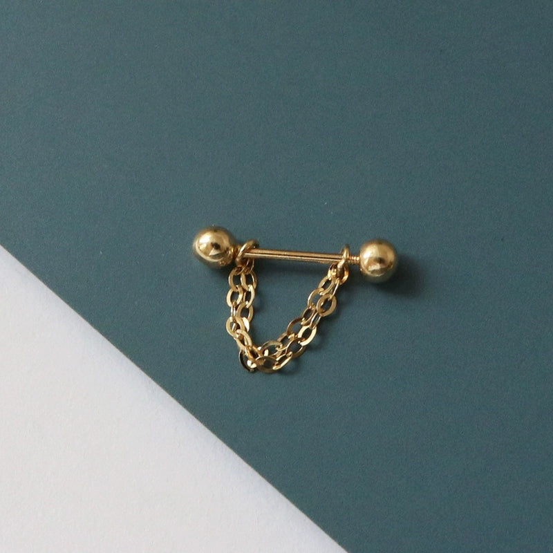 Detachable Double Chain Stud Earrings