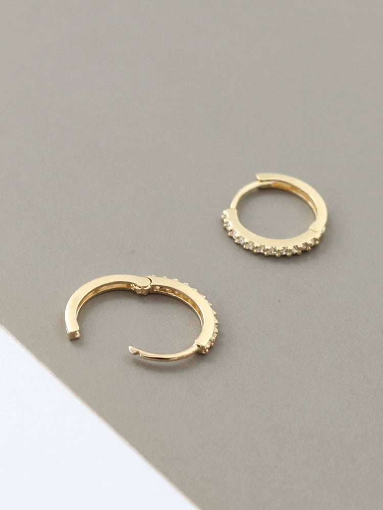 Pave Huggie Hoops