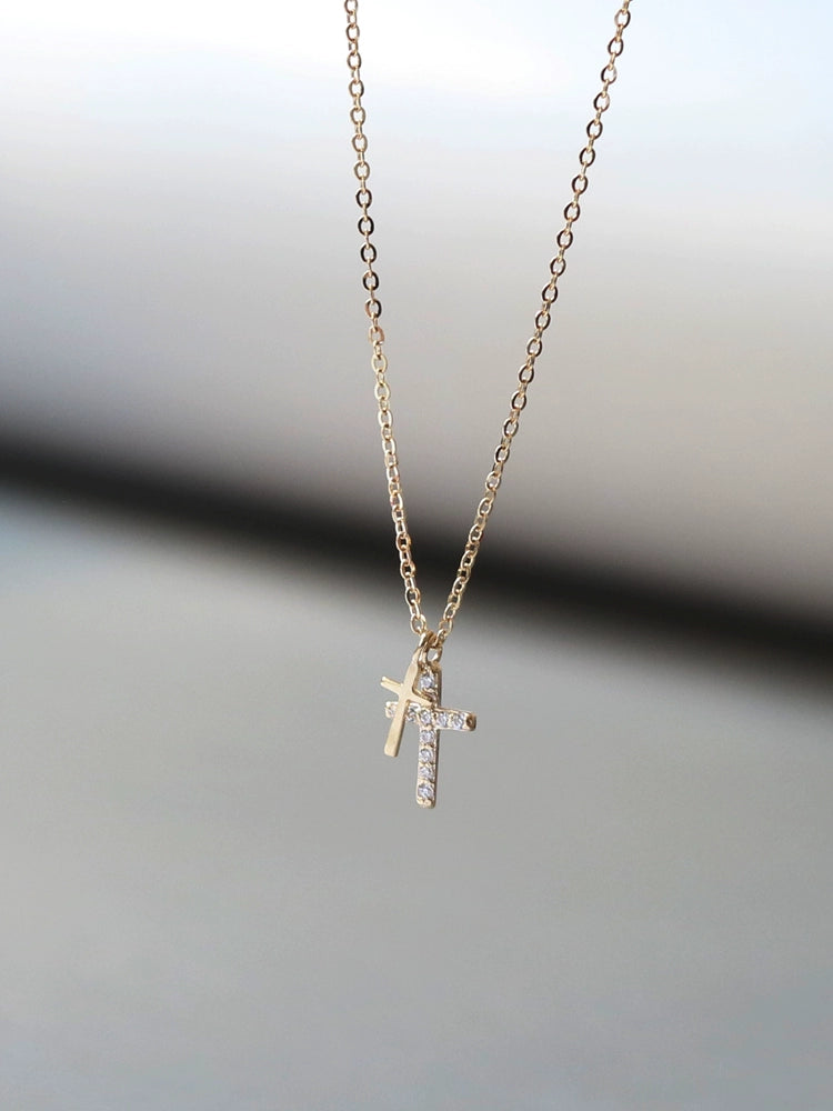 Double Cross Necklace