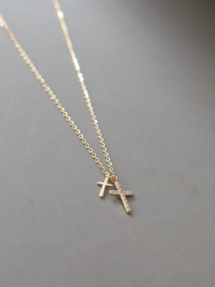 Double Cross Necklace