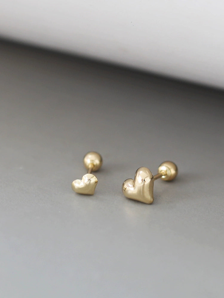 Puff Heart Stud Earrings