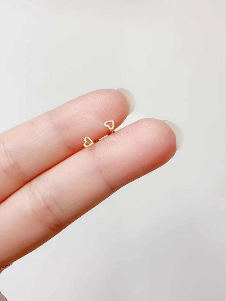 Tiny Heart Stud Earrings