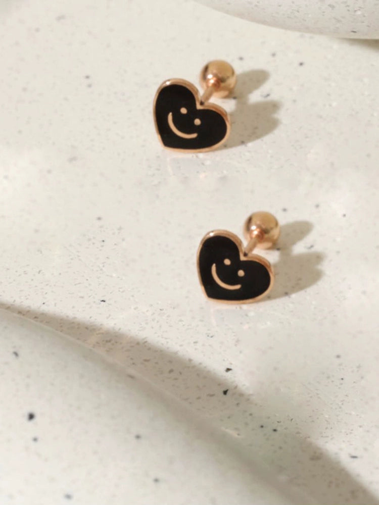 Happy Heart Stud Earrings