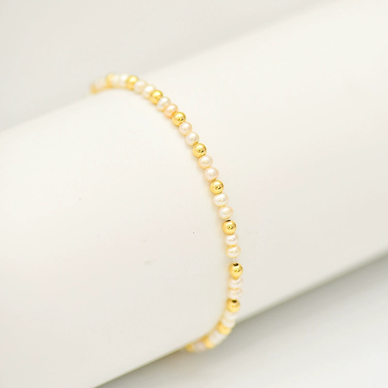 Pearl & Gold Bead Candy Bracelet