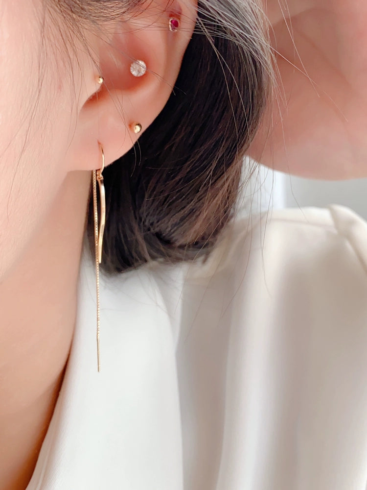 Wave Bar Chain Earrings