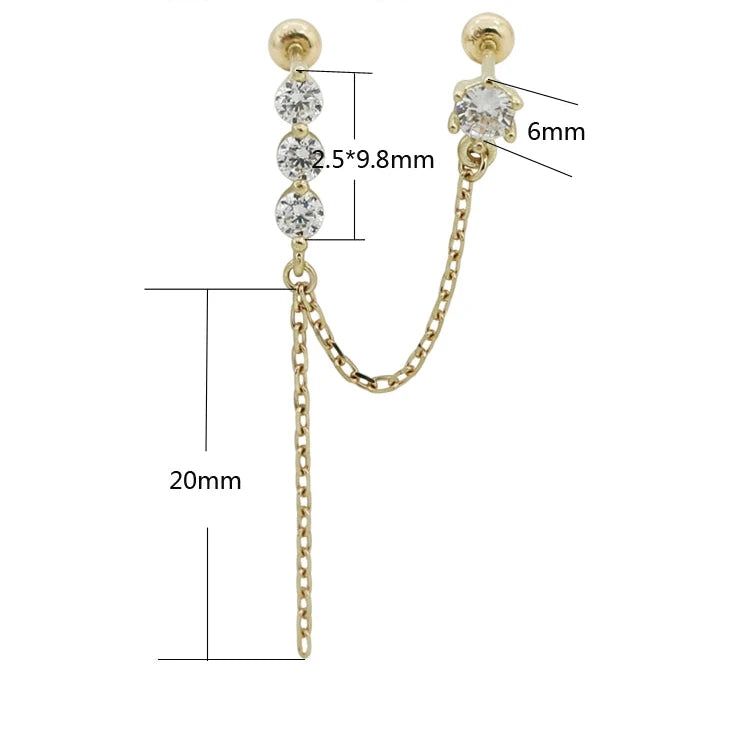 Savannah Chain Double Stud Earrings