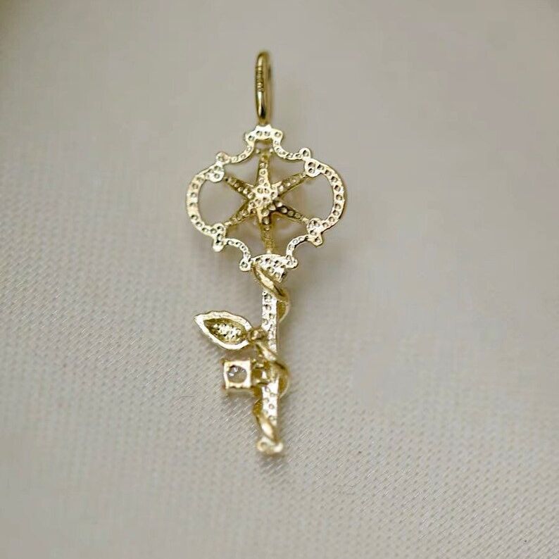 Fairytale Pearl Key Charm Pendant