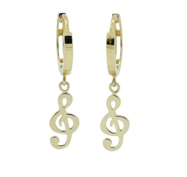 Musical Notes Huggie Hoops