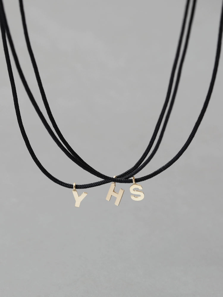 Black/ Red Rope Alphabet Necklace