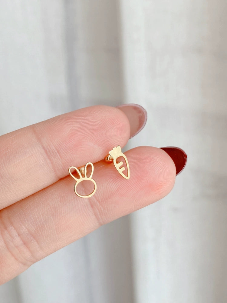 Bunny & Carrot Stud Earrings