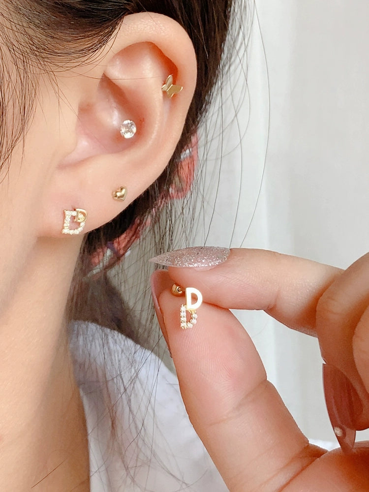 Asymmetric Double D Stud Earrings