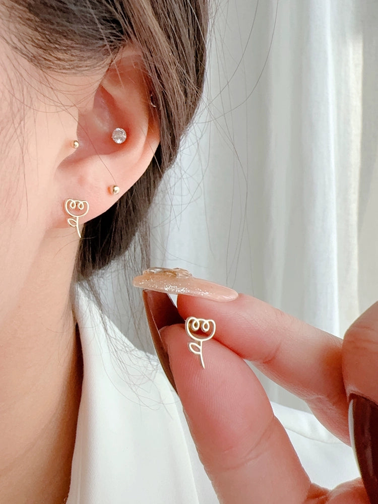 Stylised Flower Stud Earrings