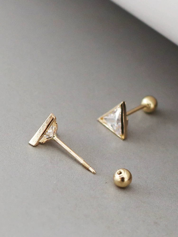 Triangular Moissanite Stud Earrings