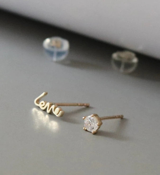 Love & Solitaire Stud Earrings