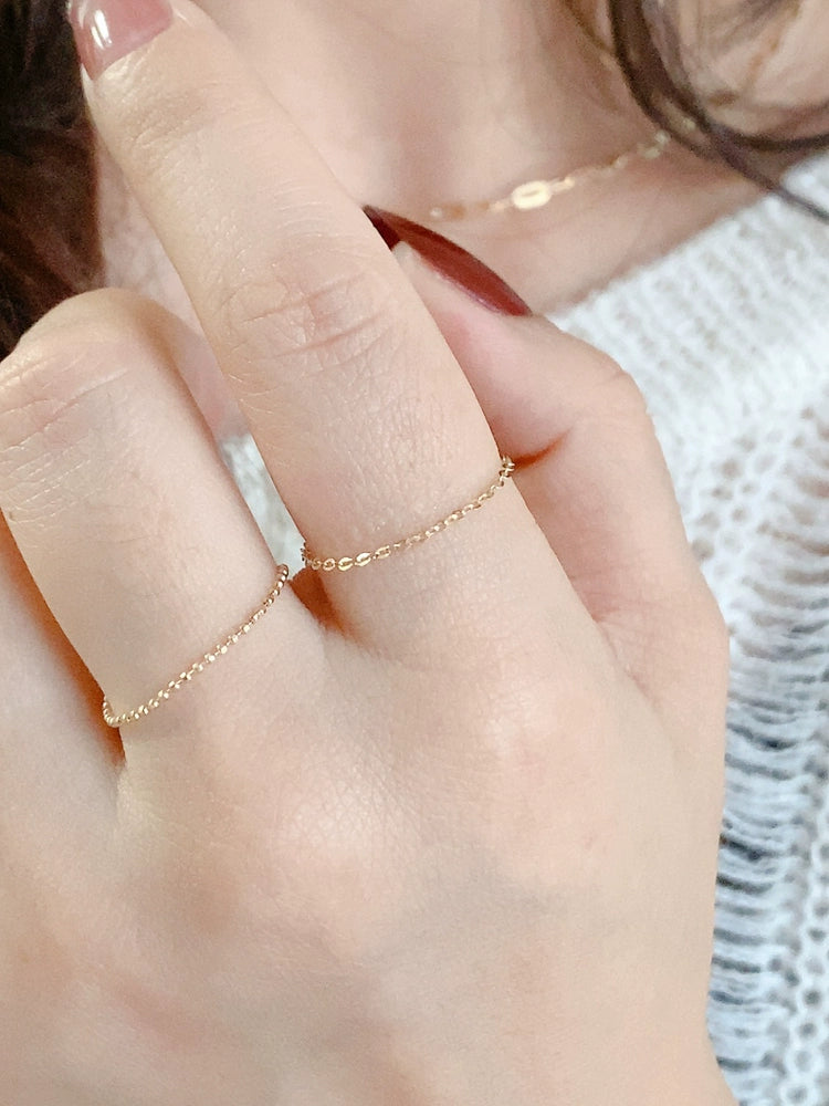 Adjustable Drop Heart Chain Stackable Ring