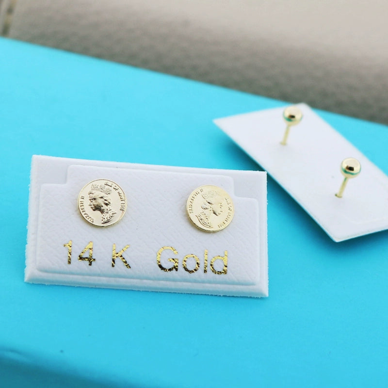 British Queen Coin Stud Earrings