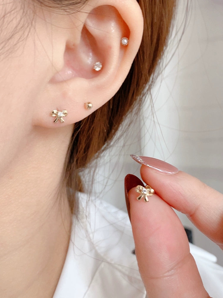 Sweet Bow Stud Earrings