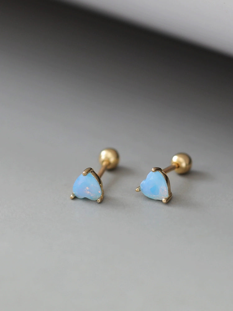 Candy Heart Topaz Stud Earrings