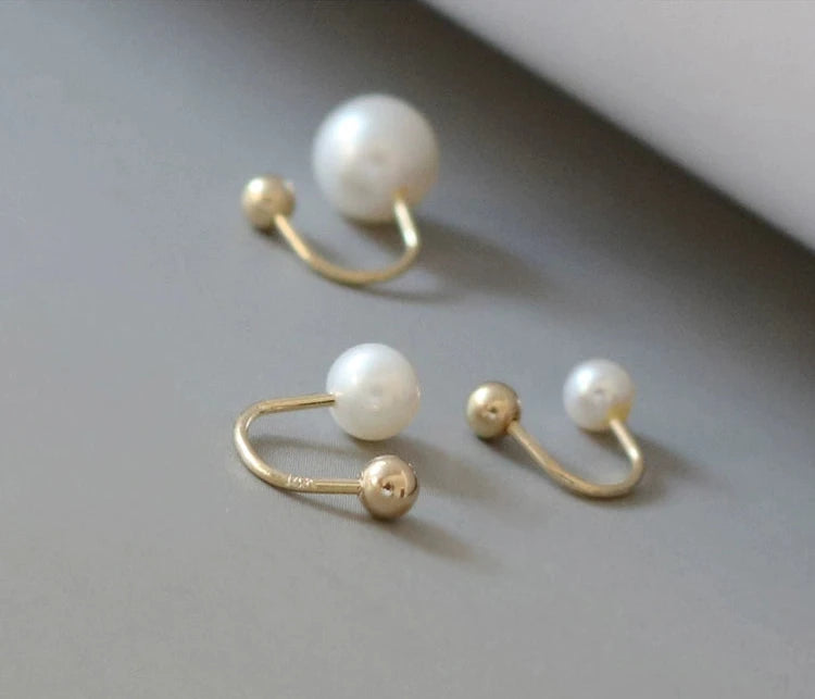 U-Bar Pearl Stud Earrings