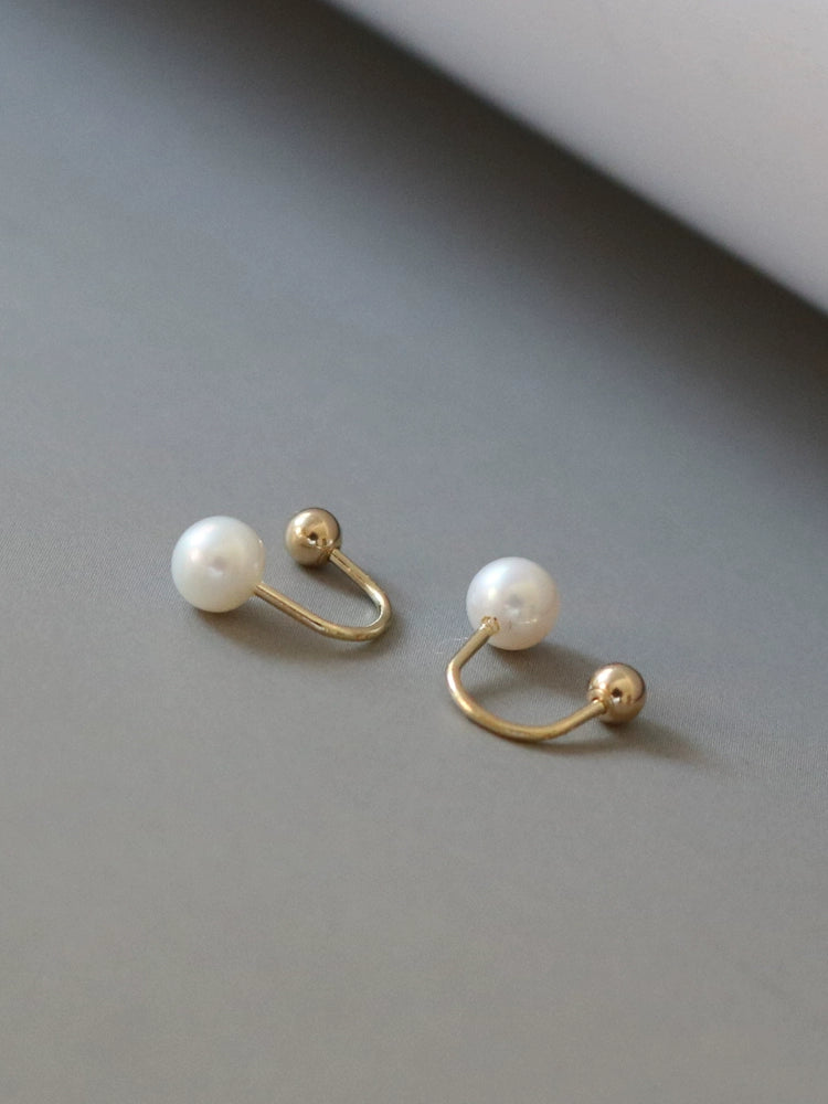 U-Bar Pearl Stud Earrings