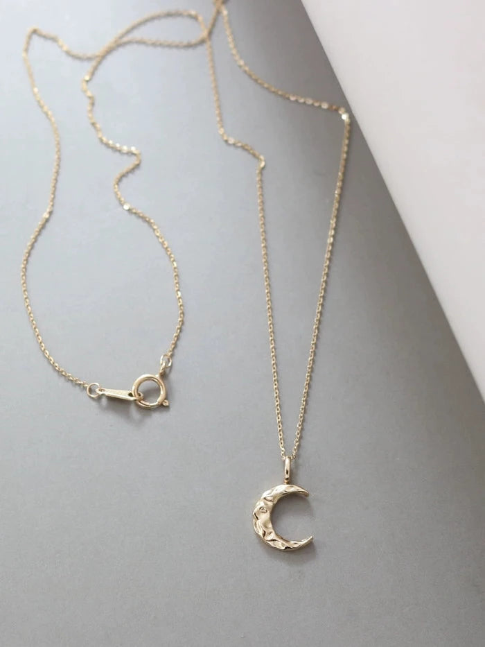 Ripple Crescent Charm Necklace