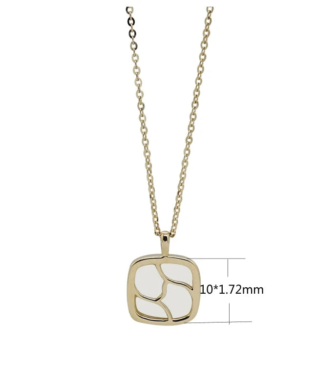 Mother of Pearl Byobu Square Necklace