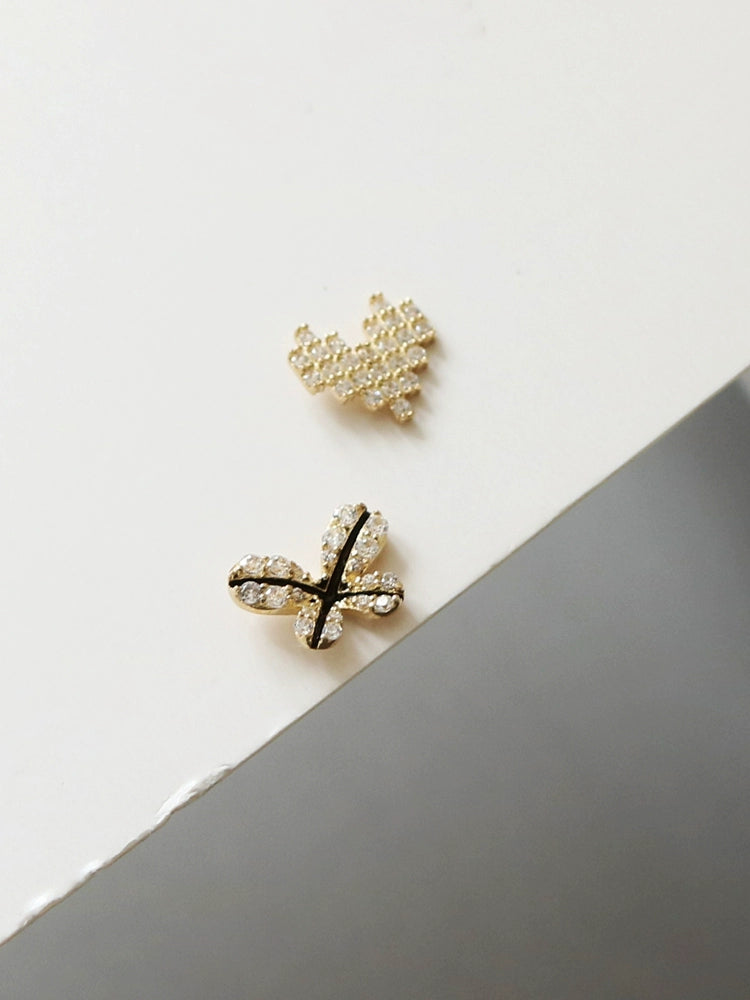 Heart & Butterfly Lights Stud Earrings