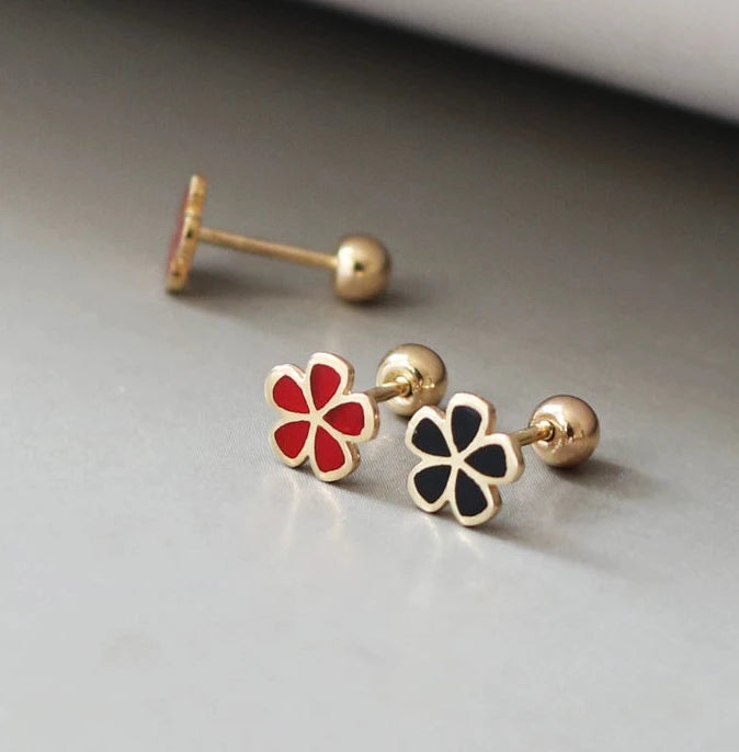 Fiesta Flower Plate Stud Earrings