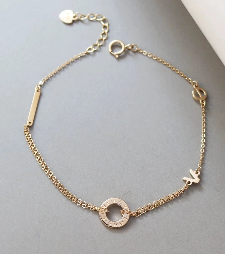 L.O.V.E  Ring Chain Bracelet