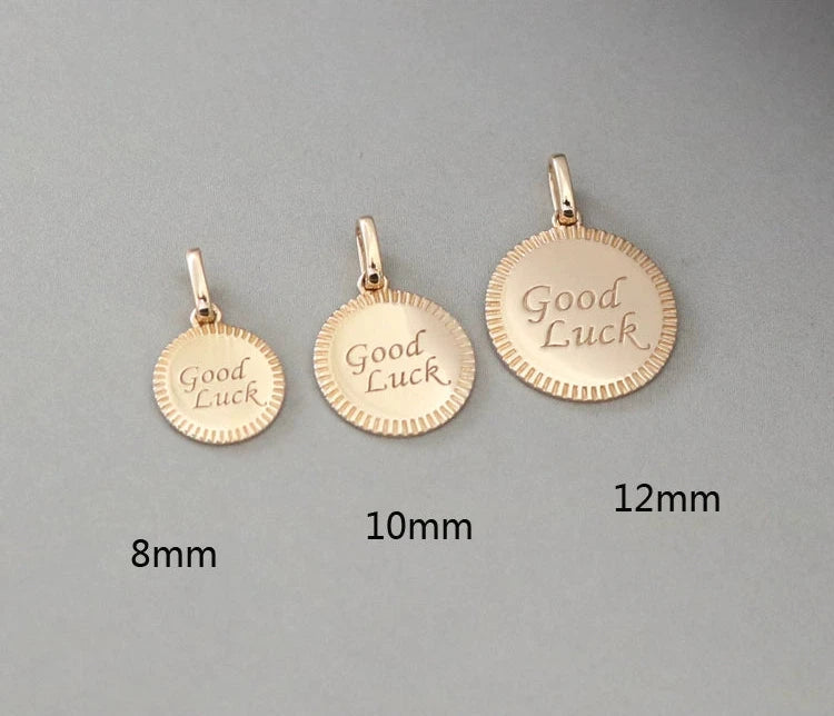 'Good Luck' Engraved Charm Necklace