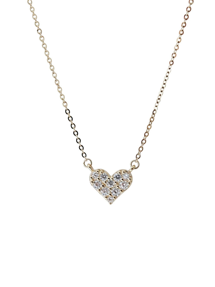 Studded Bing Love Heart Necklace