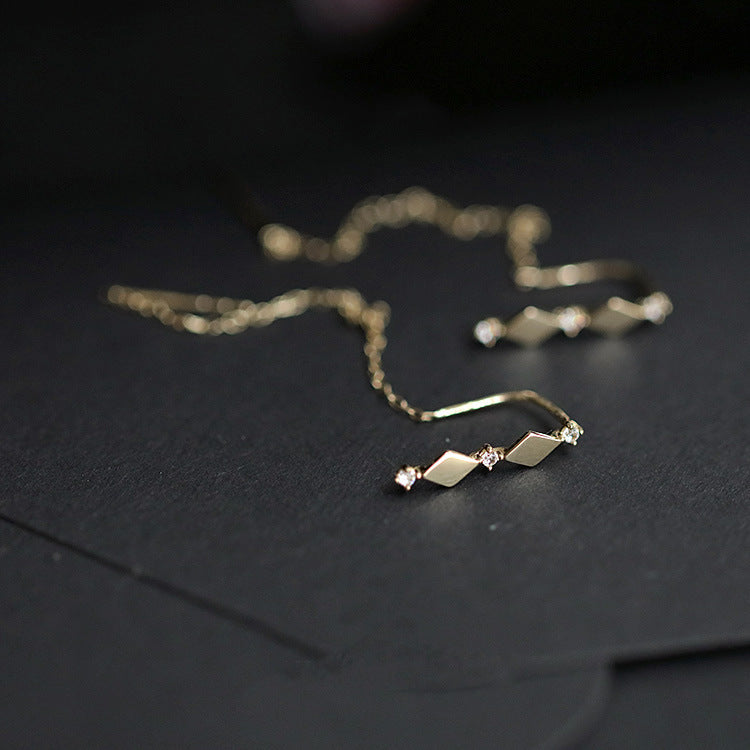 French Rhombus Chain Earrings