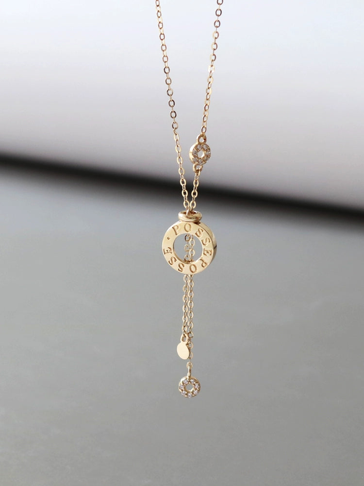 Posse Circle Ring Lariat Necklace