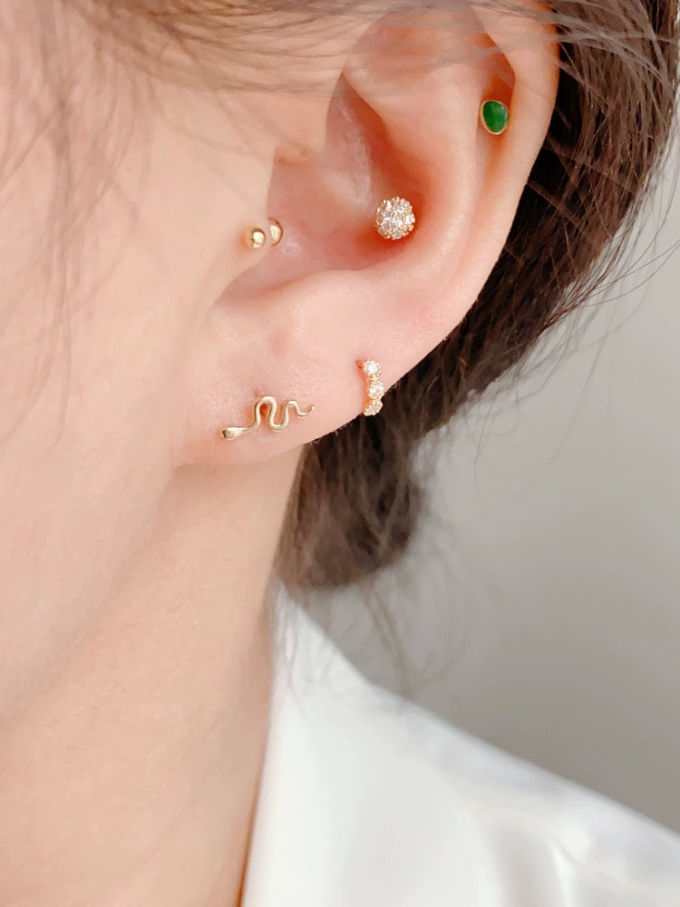 Wavy Snake Stud Earrings