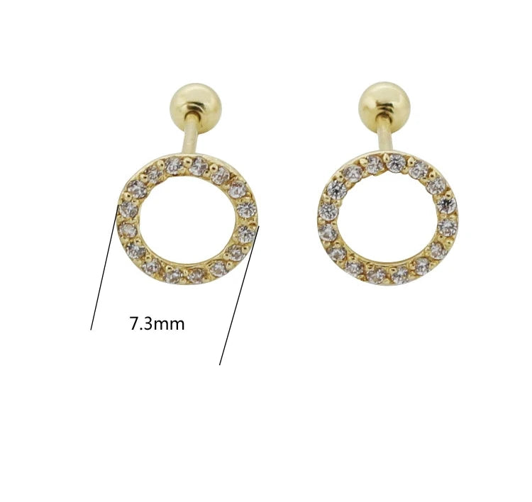 Moissanite Studded Circle Stud Earrings