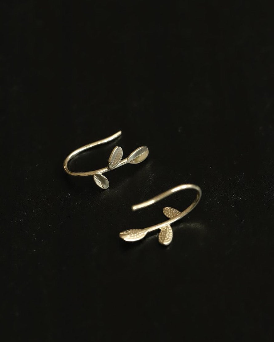 Vine Leaf Hook Earrings