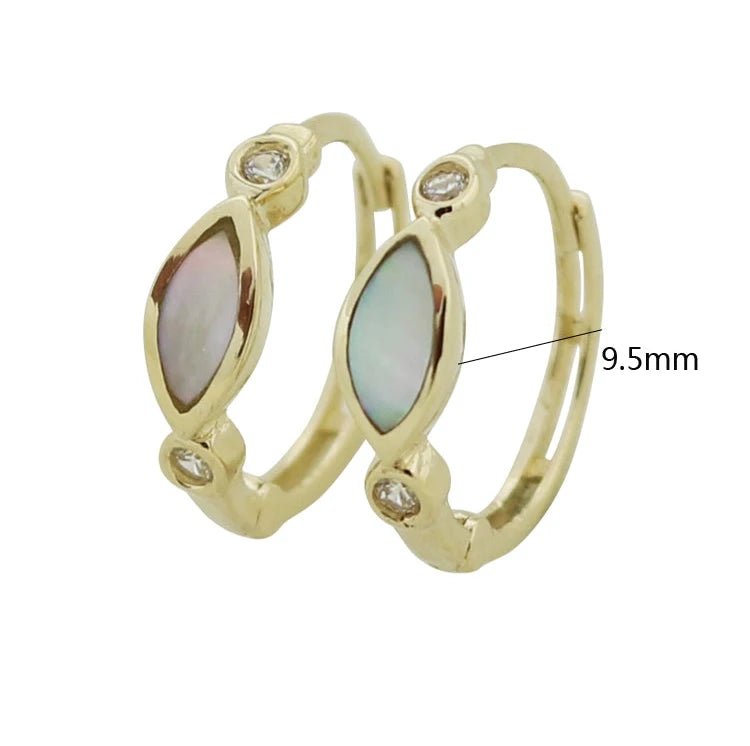 Mother of Pearl Eye Huggie Hoops