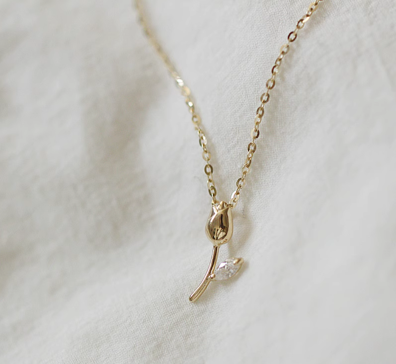 Tulip Flower Charm Necklace