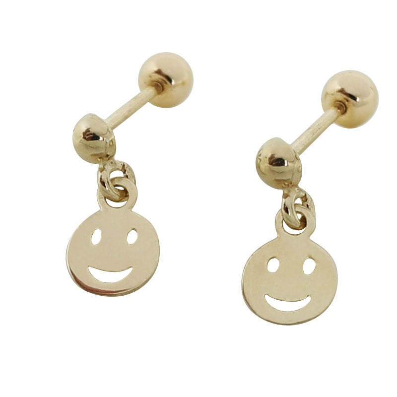 Happy Face Drop Stud Earrings