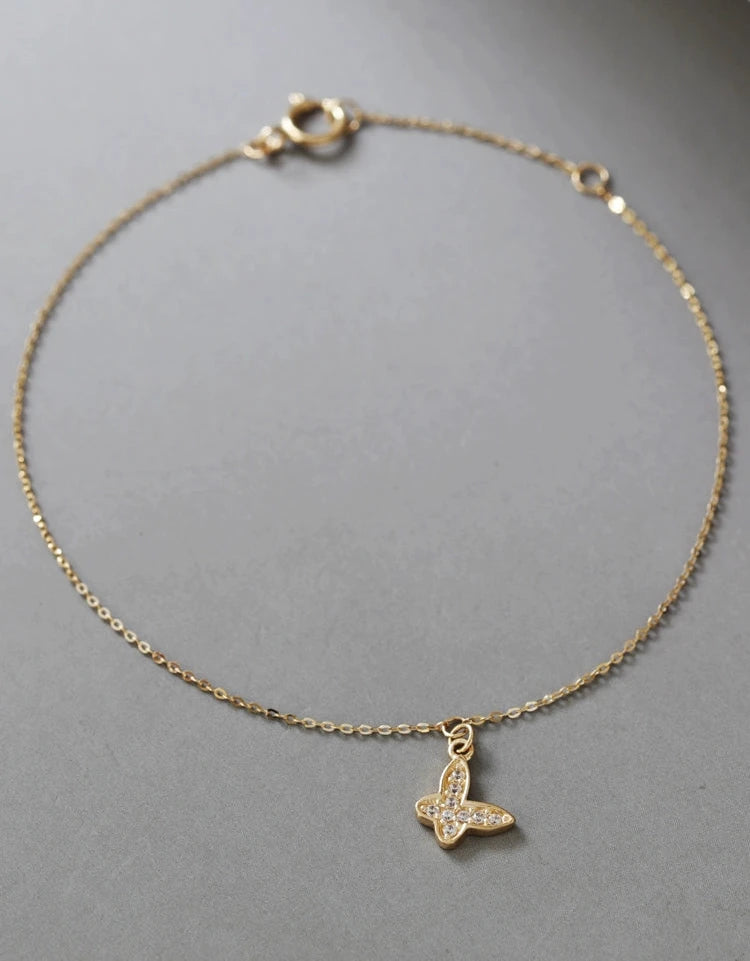 Cross Butterfly Charm Bracelet / Anklet