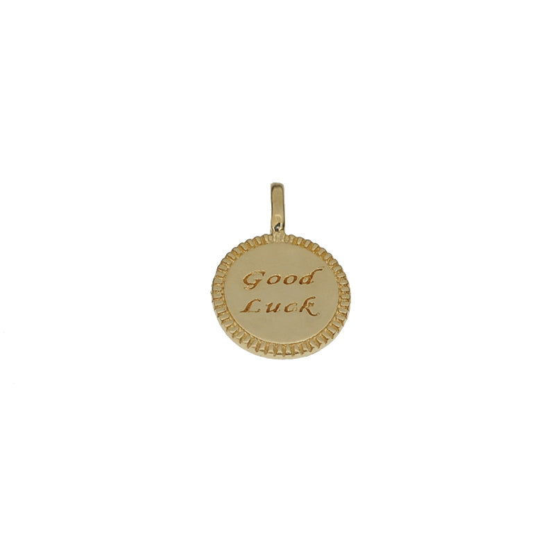 'Good Luck' Engraved Charm Necklace