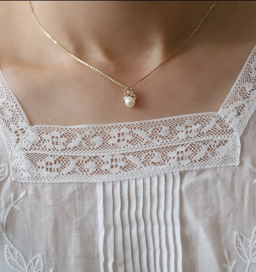 Grace Pearl Charm Necklace