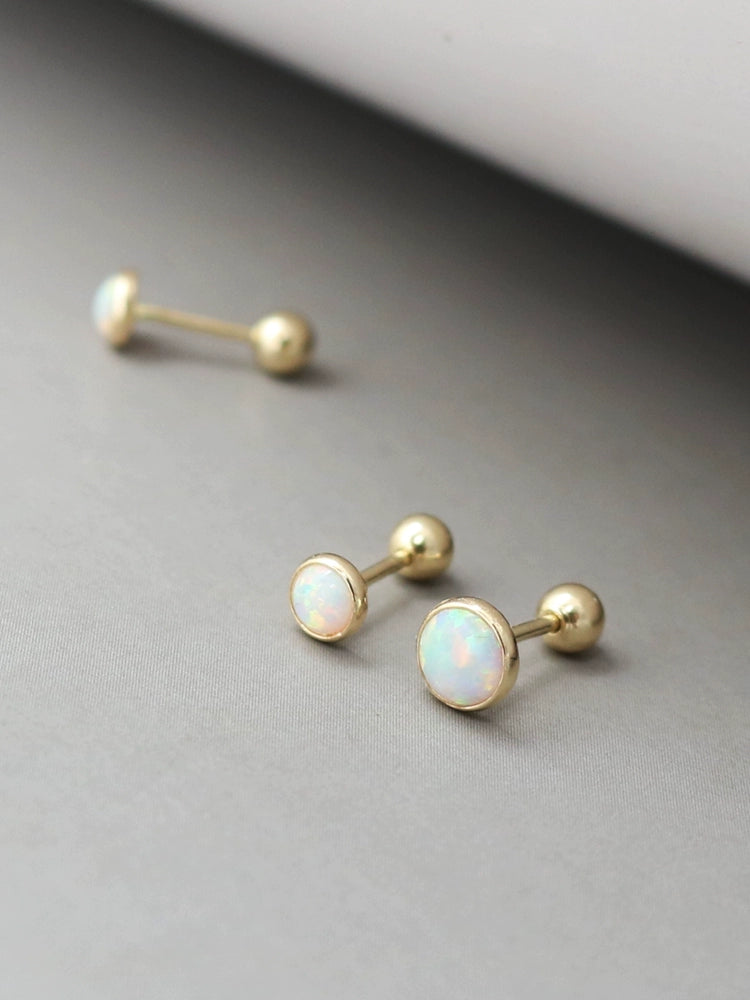 Opal Stone Stud Earrings