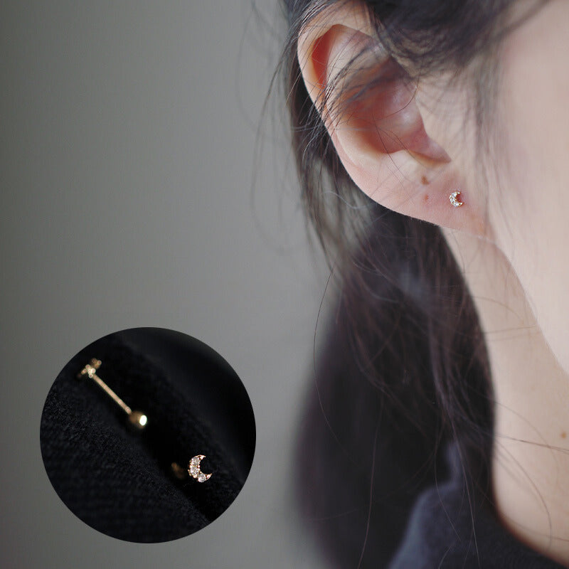 Clement Moon Stud Earrings