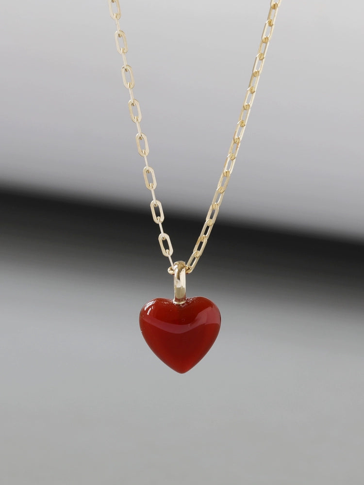 Colored Heart Stone Charm Pendant