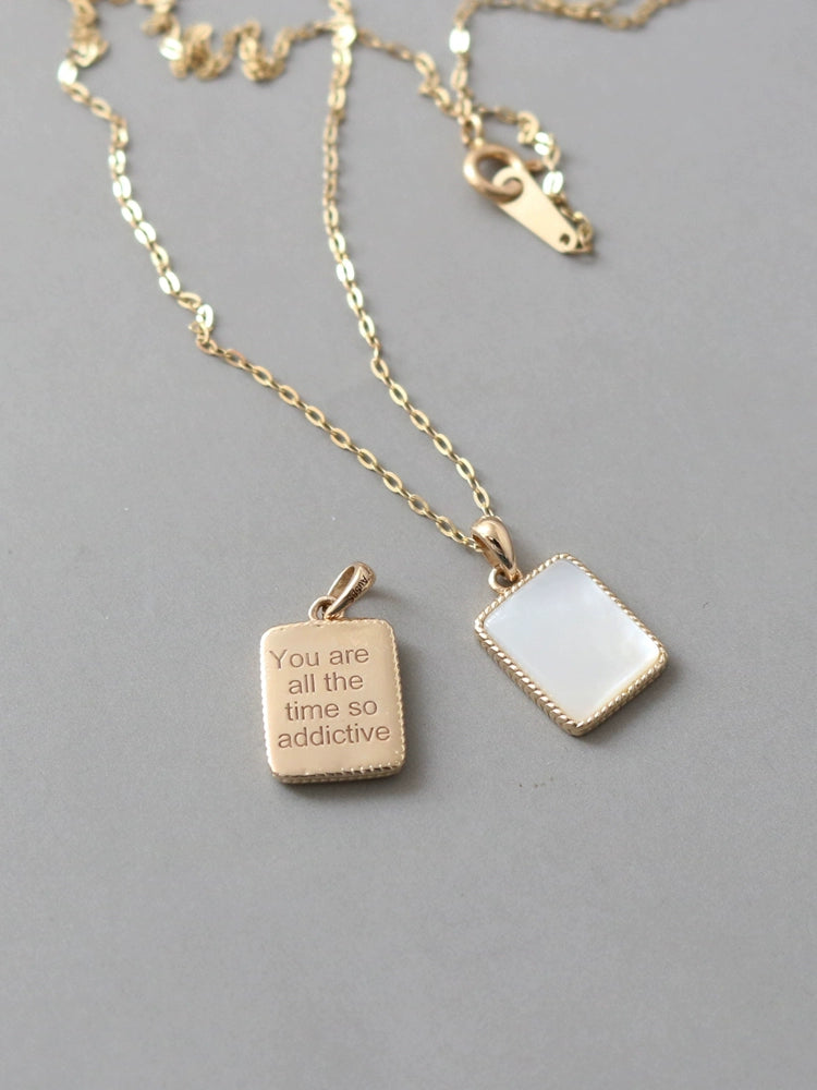 Secret Message Dual Face Charm Necklace