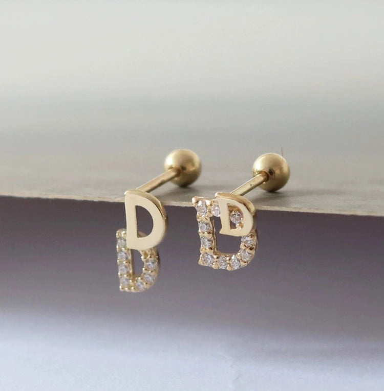 Asymmetric Double D Stud Earrings