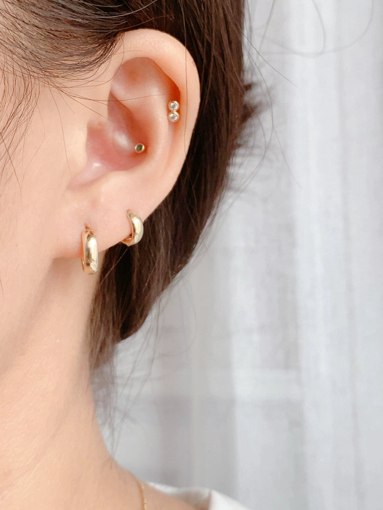 Round Thick Hoop Earrings