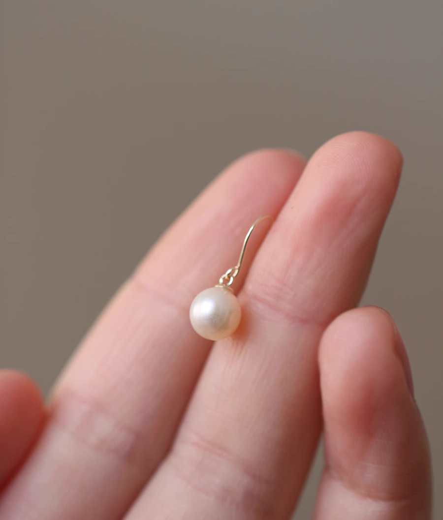 Pearl Dome Hook Earrings